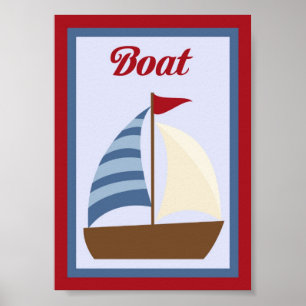 12x18 Boot Nautic Wall Art Poster