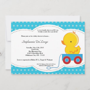 12x18 Boy Blue Punkt Duck Babydusche Einladung