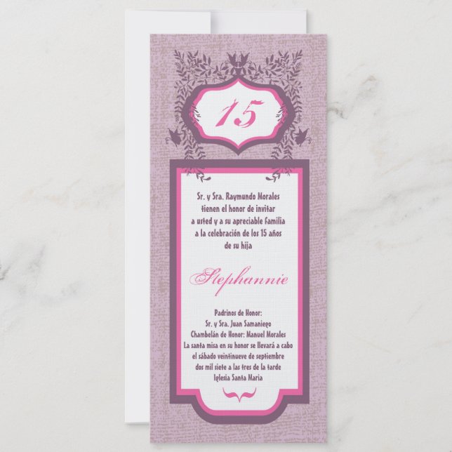 12x18 Butterfly Quinceanera Birthday Einladung (Vorderseite)