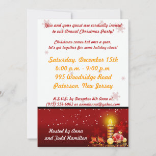 12x18 Candle Night Weihnachten Party Einladung
