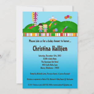 12x18 Candy Land Ice Cream Baby Dusche Einladung