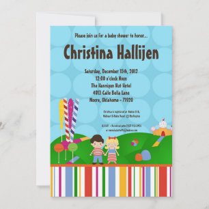 12x18 Candy Land Ice Cream Babydusche Einladung