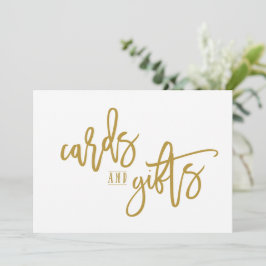 12x18 Cards & Gifts Sign-Brush Script (Gold)