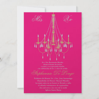 12x18 Chandelier Quinceanera Birthday Einladung