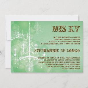 12x18 Chandelier Quinceanera Birthday Einladung