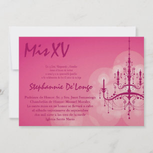 12x18 Chandelier Quinceanera Birthday Einladung