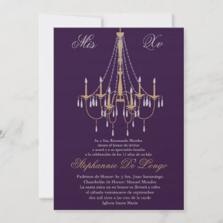 12x18 Chandelier Quinceanera Birthday Einladung