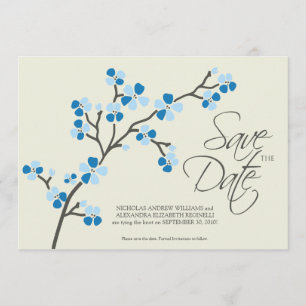 12x18 Cherry Blossom Designer Save the Date 2 blau
