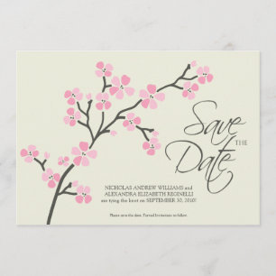12x18 Cherry Blossom Designer Save the Date 2 rosa