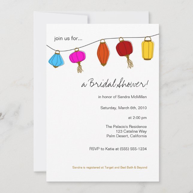 12x18 Chinese Lanterns Einladungen (Vorderseite)