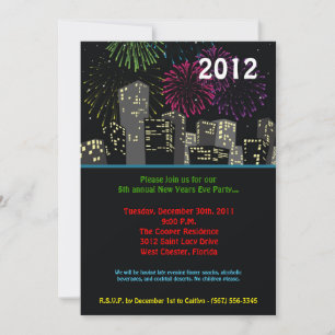 12x18 Christmas News Years Eve 2012 Party Einladun Einladung