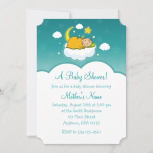 12x18 Cloud Baby Gender Neutral Baby Shower lädt e Einladung