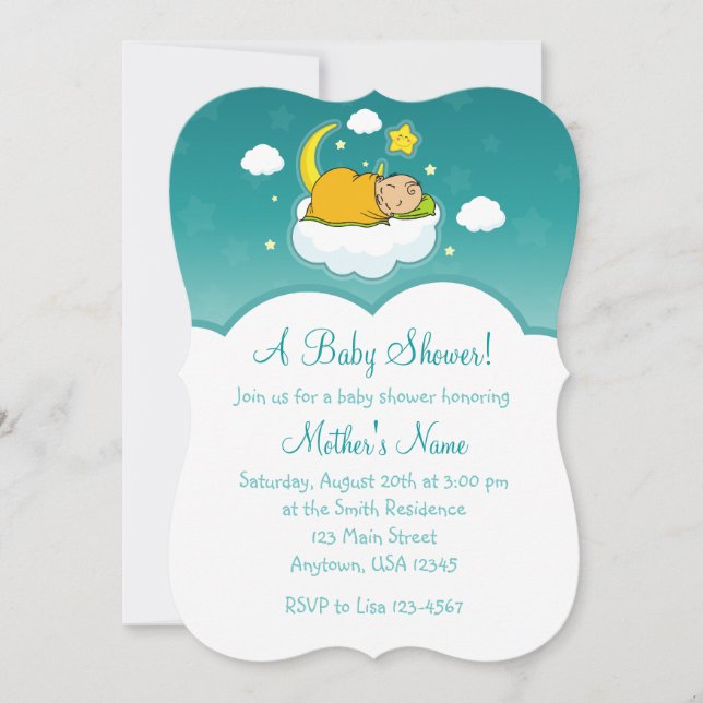 12x18 Cloud Baby Gender Neutral Baby Shower lädt e Einladung (Vorderseite)