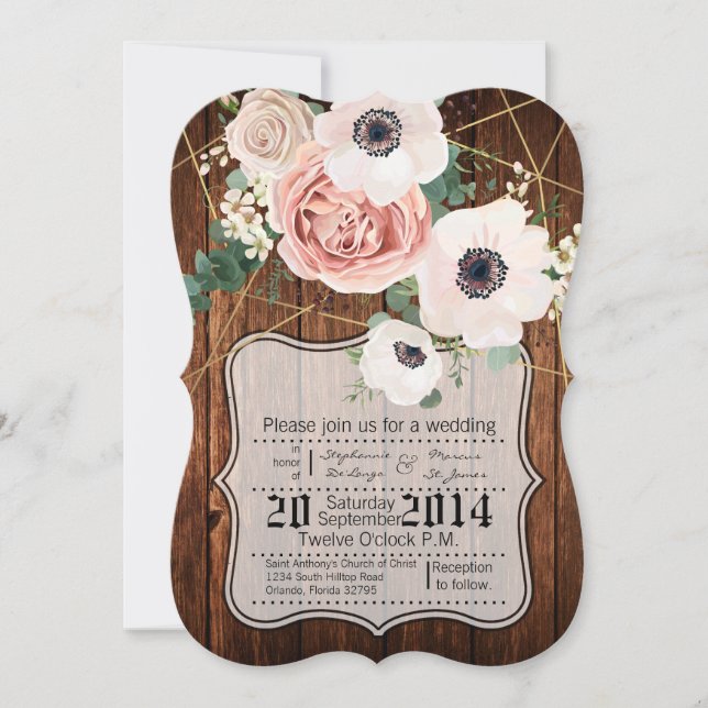 12x18 Country Barn Wood Wedding Einladung (Vorderseite)