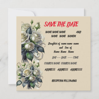 12x18 creme Rose Hochzeit SAVE THE DATE einladen
