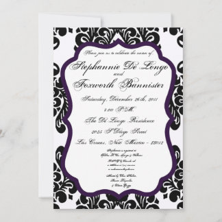 12x18 Damask Lace Extravagant Elegant Hochzeitsfei Einladung