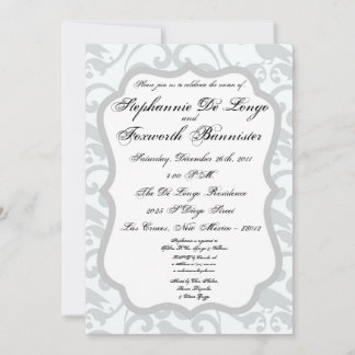 12x18 Damask Lace Extravagant Elegant Hochzeitsfei Einladung