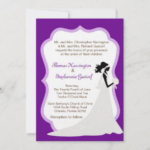 12x18 Dark Lila Bride Einladung zur Hochzeit