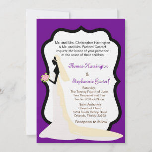 12x18 Dark Lila Bride Einladung zur Hochzeit