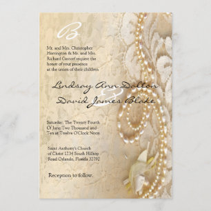 12x18, das Einladungs-Perle u. Spitze Wedding ist Einladung