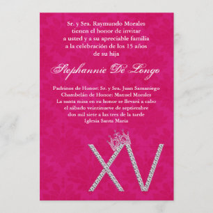 12x18 DiamantTopaz Quinceanera Einladung