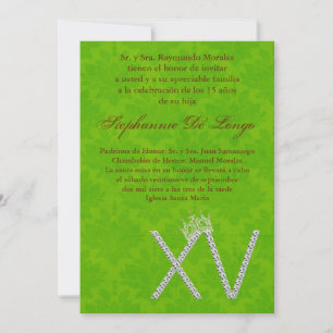 12x18 Diamond Topaz Quinceanera Einladung zum Gebu