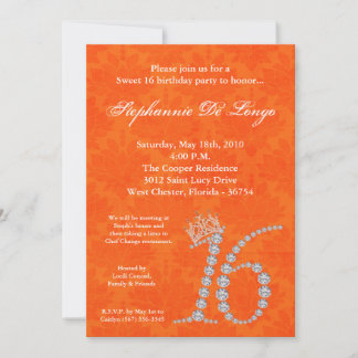 12x18 Diamond Topaz Sweet 16 Birthday Einladung