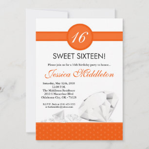 12x18 Diamonds Jewels Sweet 16 Birthday Einladung