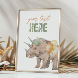 12x18 Dinosaurier Editable Sign Card Einladung