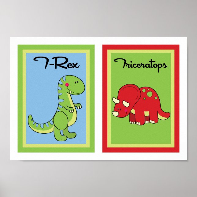 12x18 Dinosaurier Wall Art Collection Poster (Vorne)