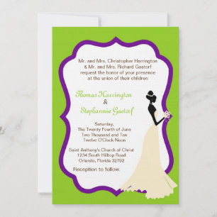 12x18 Electric Green Bride Wedding Einladung