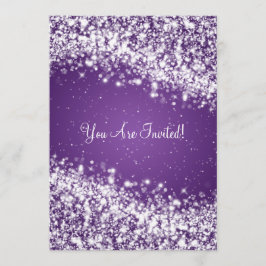 12x18 Elegant Wedding Sparkling Wave Lila Einladung