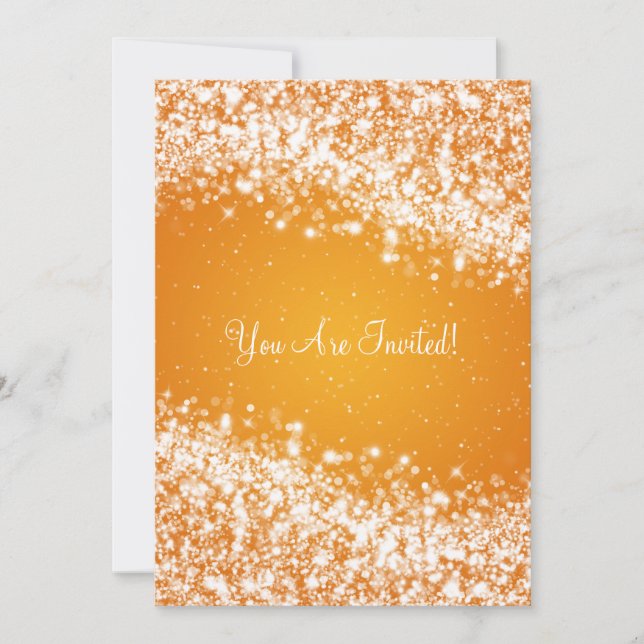 12x18 Elegante Hochzeitsspitzung Orange Einladung (Vorderseite)