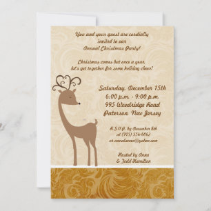 12x18 Elegante Rentierfestival Einladung