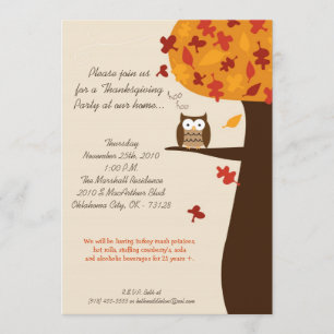 12x18 Fall Hoot Owl Ernte Erntedank Einladung