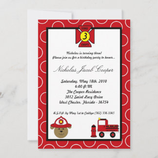 12x18 Fire Hund Feuerwehrauto Geburtstagsparty Ein Einladung