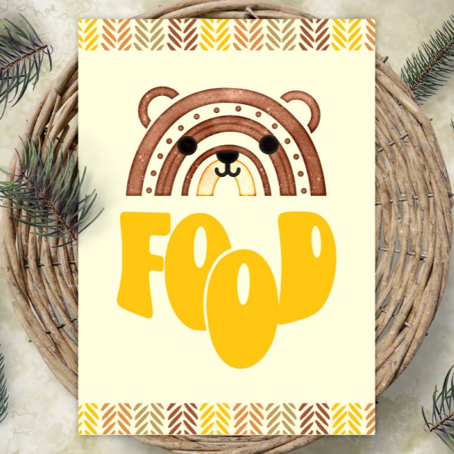 12x18 Food Station Boho Woodland Bear Geburtstag Poster (Von Creator hochgeladen)