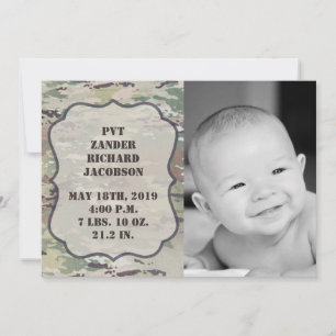 12x18 Foto Birth Announcement Army OCP Camouflage Ankündigung