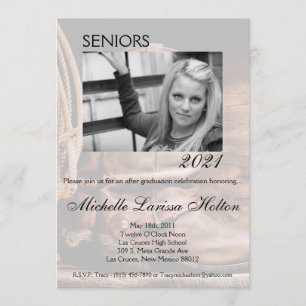 12x18 Foto Graduation Party Einladung Cowboy Boots