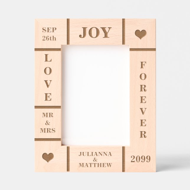 12x18 für Hochzeit oder Jubiläum Geätzte Rahmen (Vorderseite)