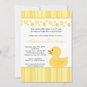 12x18 gelbe Ducky Baby-Duschen-Gummieinladung Einladung