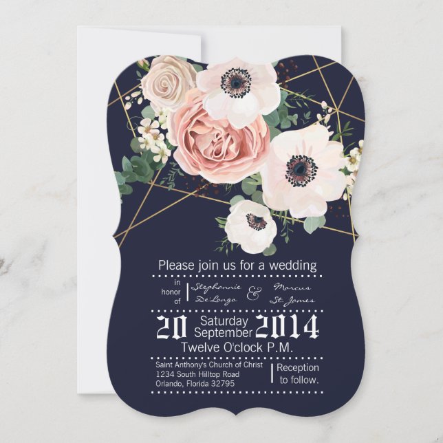 12x18 Geometric Garden Rose Weinkultur und Erde Einladung (Vorderseite)