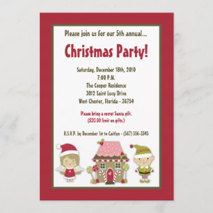 12x18 Gingerbrot Weihnachtsfeierliche Party Einlad Einladung