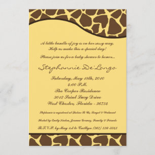 12x18 Giraffe Animal Print Baby Dusche Einladung