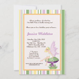 12x18 Girl Fairy Geburtstagsparty Einladung