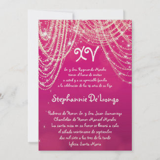 12x18 Glitz Glimmer Quinceanera Einladung zum Gebu