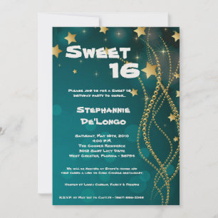 12x18 Glitz Glitzer Sweet 16 Birthday Einladung