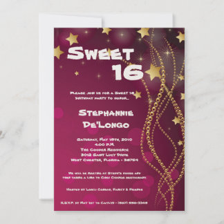 12x18 Glitz Glitzer Sweet 16 Birthday Einladung