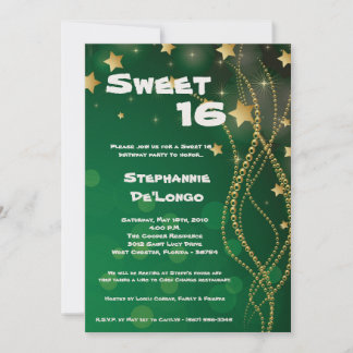 12x18 Glitz Glitzer Sweet 16 Birthday Einladung