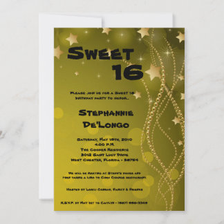 12x18 Glitz Glitzer Sweet 16 Birthday Einladung